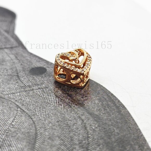 Pandora Sparkling Entwined Hearts Charm - Picture 2 of 4